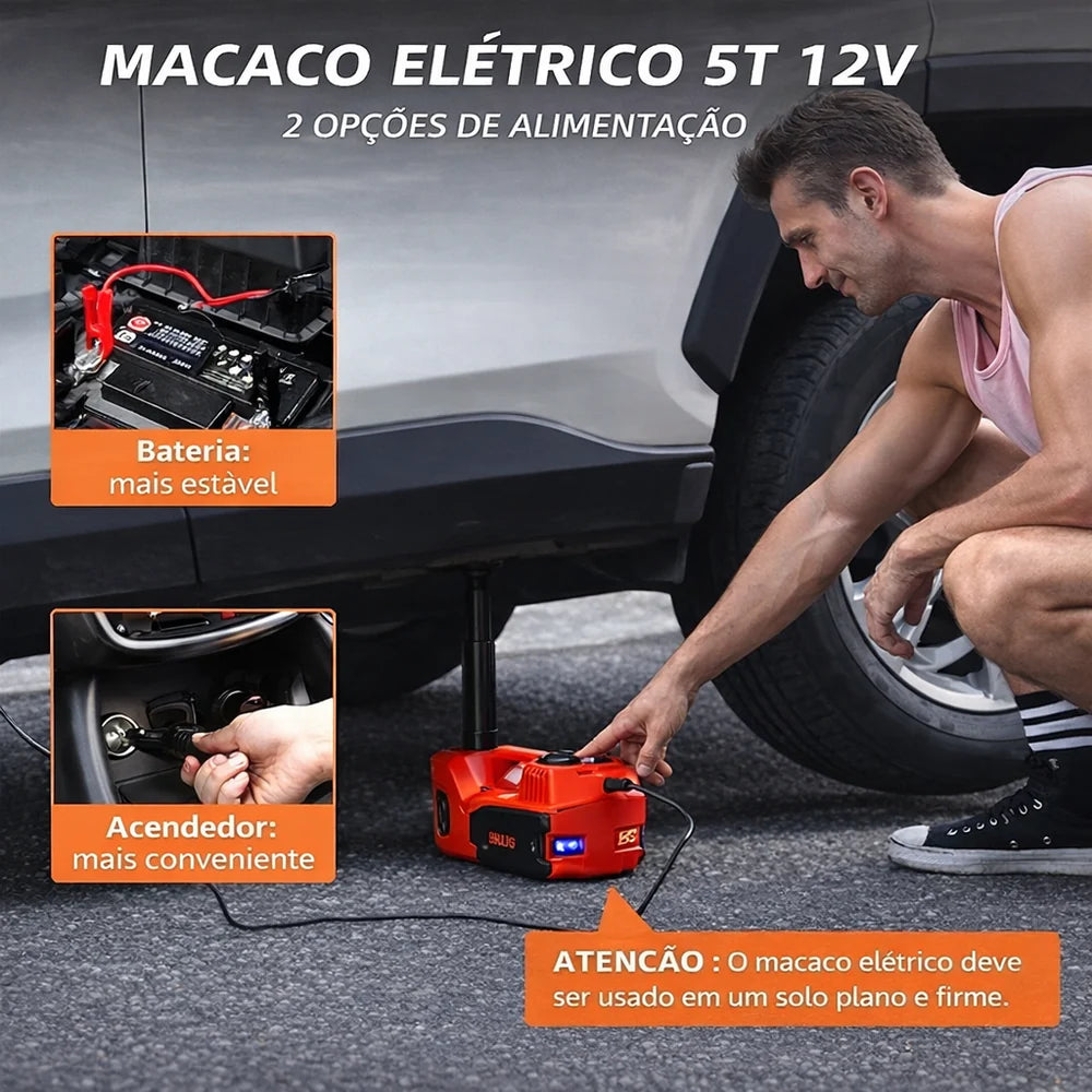 Macaco Elétrico Multifuncional + Chave de Impacto Elétrica! 1 Ano de Garantia
