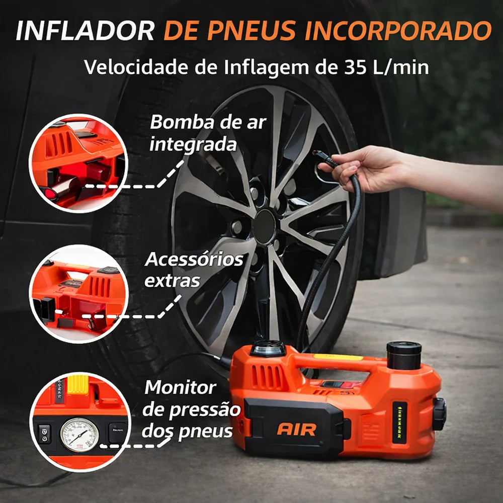 Macaco Elétrico Multifuncional + Chave de Impacto Elétrica! 1 Ano de Garantia